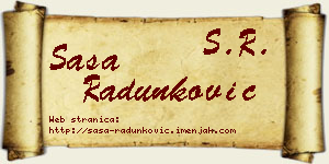 Saša Radunković vizit kartica